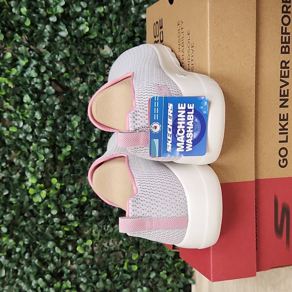 Skechers Gray and Pink Slip-On Sneakers - Picture 3 of 8